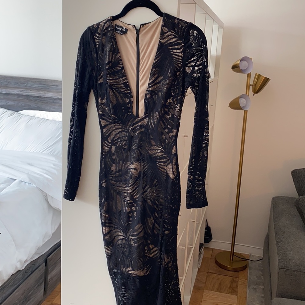 Beautiful Bebe deep plunge dress